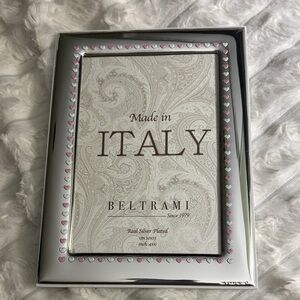 Silver Plated Photo Frame with Pink Accents